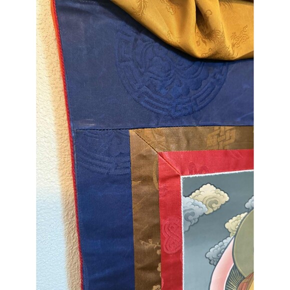 BUDDHA SHAKYAMUNI/SIDDHARTHA TIBETAN THANGKA PAINTING SILK BORDER 18"x33" - Picture 11 of 11